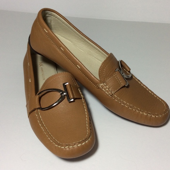 Anne Klein Camel Leather Driving Mocs 